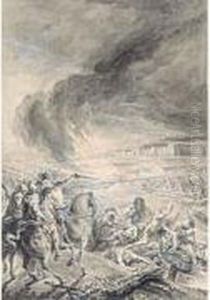 La Victoire De Tarquin L'ancien
Sur Les Sabins Et Les Etrusques Par L'incendie Du Pont De Bateaux Qui
Les Joignait by Gabriel De Saint Aubin