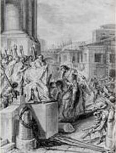La Mort De Melius Qui Avait Forme Une Conspiration by Gabriel De Saint Aubin