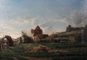 Harvest Time In Wallonie by Edmond De Schampheleer