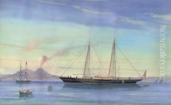 An English Racing Schooner Lying In The Bay Of Naples - view 1