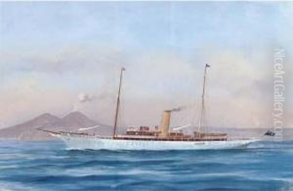 The Steam Yacht Doris In The Mediterranean Off Naples - view 1