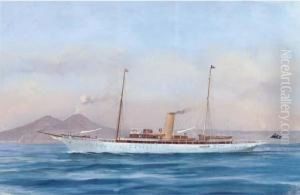 The Steam Yacht Doris In The Mediterranean Off Naples