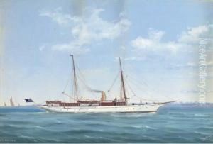 The Steam Yacht Wintonia In Coastal Waters