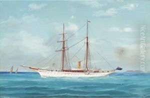 The Steam Yacht Puritan In Mediterranean Waters