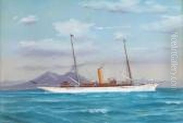 The Steam Yacht Erin On A Cruise In The Mediterranean Offnaples - view 1