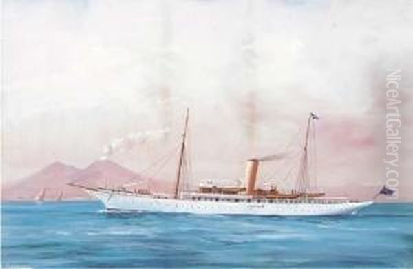The Steam Yacht Jeannette In The Bay Of Naples - view 1