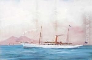 The Steam Yacht Jeannette In The Bay Of Naples