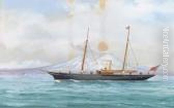The R.s.c.y.c. Steam Yacht Marjorie In Mediterranean Waters Offnaples - view 1