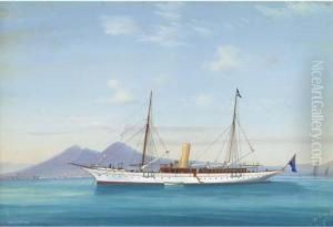 The Twin-screw Schooner Zoraide Lying In The Bay Of Naples