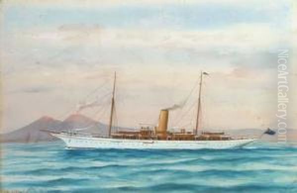 The Steam Yacht Alberta In The Mediterranean Off Naples - view 1