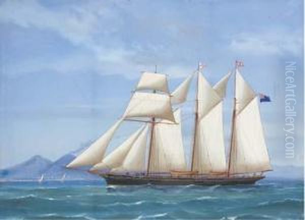 R.v.y.c. Chevy Chase Lying At
Anchor In The Mediterranean Offnaples; And R.v.y.c. Chevy Chase In
Neapolitan Waters - view 1