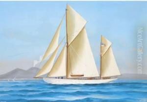 The American Yawl Xarifa In The Bay Of Naples; And The American Yawl Xarifa At Sea