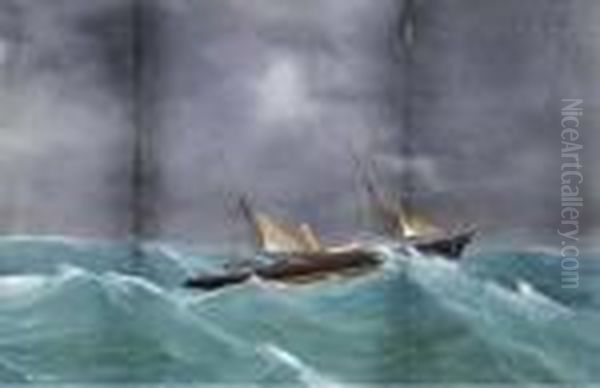The Steam Yacht Vanadis Riding Out The Gale - view 1