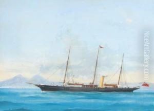 A Three-masted Steam Yacht Of 
The Royal Cork Yacht Club In The Bay Of Naples; And A Three-masted Steam
 Yacht Of The Royal Cork Yacht Club At Sea