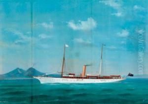 The Steam Yacht Evona In The Bay Of Naples