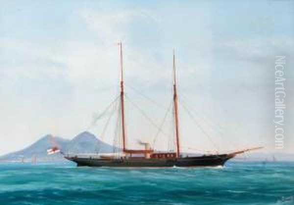 The R.y.s. Dotterel In The Mediterranean Off Naples - view 1