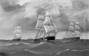 A Squadron Of The Black Fleet At Sea