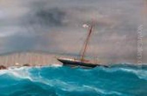 The Royal Yacht Squadron's Fortuna In Distress Off Shanklin,1886 by A. De Simone