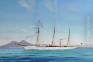 Ritrattodello Steam Yacht Fedora Al Largo Di Napoli