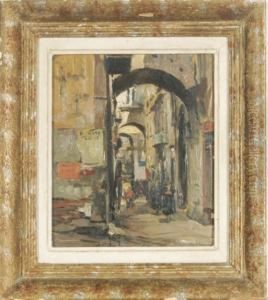 Street Scene In Naples by Michele De Simone