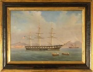 An American Ship In The Bay Of Naples