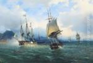 Warships In The Mediterranean Signalling Their Arrival Offnaples