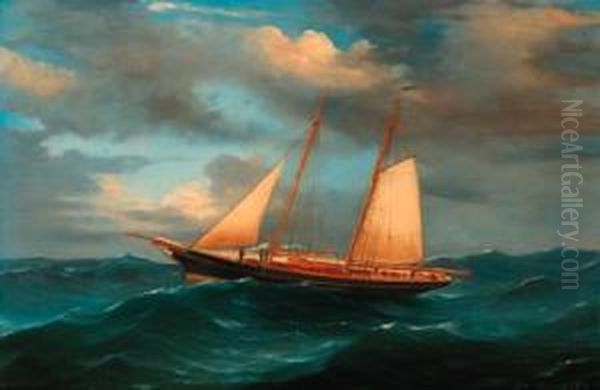 A Royal Thames Yacht Club Schooner Under Reduced Rig - view 1
