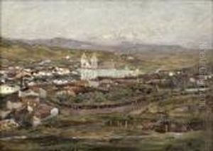 Vista De Valongo Com A Quinta Da Familia Do Pintor by Jose Julio de Souza-Pinto