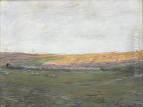 Paisagem Com Figura E Galinhas No Campo - view 1