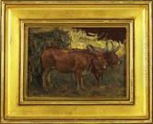 Paisagem Com Vacas by Jose Julio de Souza-Pinto