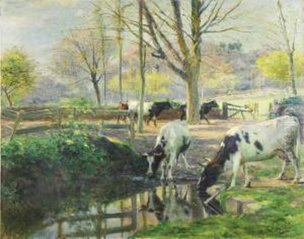 Paisagem Com Vacas E Figura Feminina - view 1