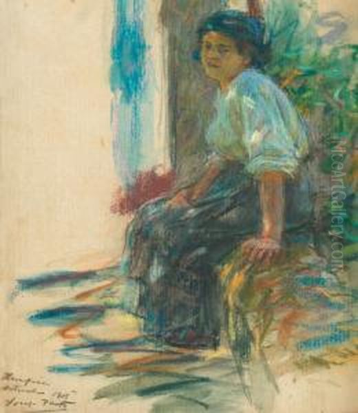 Jeune Paysanne Assise - view 1