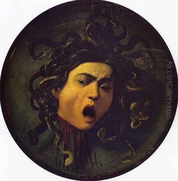 Medusa, painted on a leather jousting shield, c.1596-98 - view 1