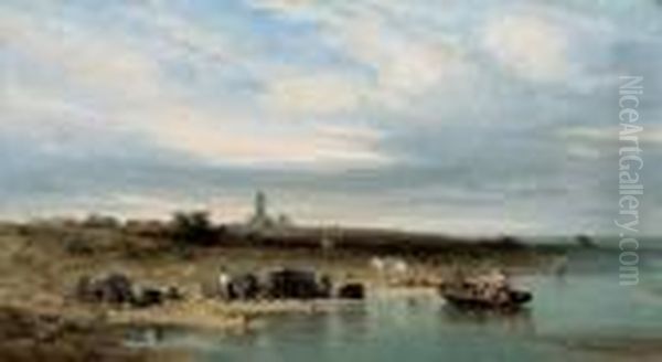 Bord De Mer Anime De Personnages, Circa 1847 - view 1