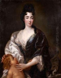 Portrait D'une Femme De Qualite Avec Un Putto