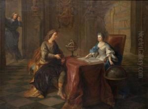 Nicolas De Malezieu Enseignant L'astronomie A La Duchesse Dumaine