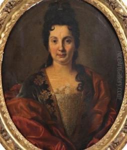 Portrait De Femme Au Corsage Brode