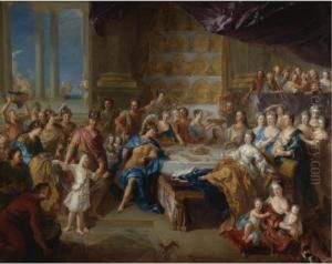 The Feast Of Dido And Aeneas: An
Allegorical Portrait Of The Family Of The Duc And Duchesse Du Maine by Francois de Troy