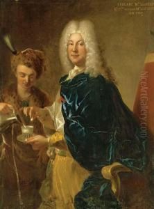 Portrait Of Le Blanc by Francois de Troy