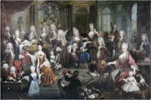 Portrait De Famille Dit Portrait De La Famille Nau by Francois de Troy