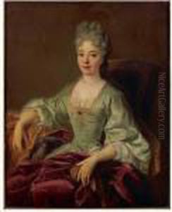 Portrait De Jeune Femme Assise Dans Un Fauteuil