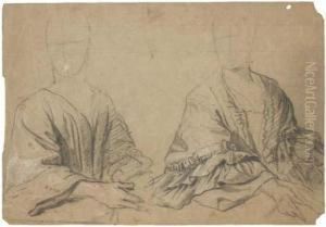 Deux Etudes Pour Un Portrait De Femme A Mi-corps by Francois de Troy