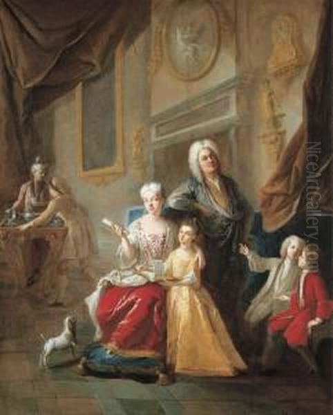 Portrait Of A Family In An Interior - view 1