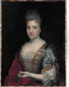 Portrait De Femme Tenant Une Branche D'eglantine by Francois de Troy