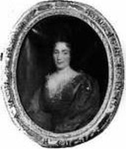 Portrait De Femme A La Draperie Bleue Sur Sa Toile D'origine Ovale