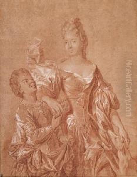 Portrait D'une Dame De Trois Quarts Et De Sa Suivante - view 1