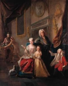 Portrait Of A Family In An Interior
