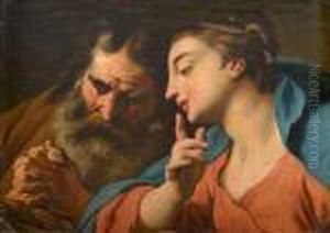 Homme A La Barbe Et Femme Au Manteau Bleu Homme A La Barbe Et Femme Au Manteau Bleu