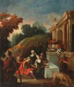 Scene De Banquet by Jean Francois de Troy