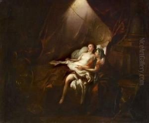 Danae, La Fille Du Roi D'argos,
Danae, Retenue Prisonniere, Recoit Jupiter Sous Forme D'une Pluie D'or by Jean Francois de Troy